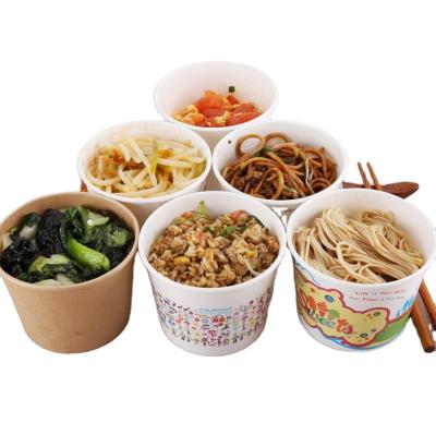 China Biodegradable Eco Friendly Disposable Kraft Paper Soup Cup / Bowl With Printing Logo for sale