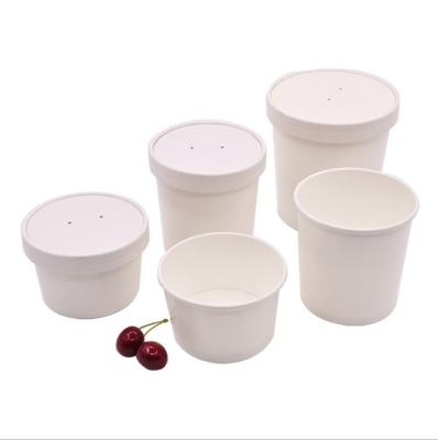 China 1300ml Round Food Container Paper Biodegradable Disposable Catering Packaging Biodegradable Salad Soup Bowl for sale