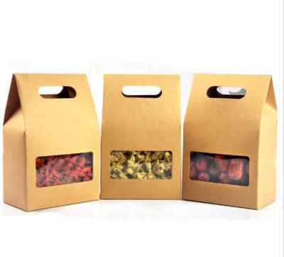 China Food Grade Kraft Paper Bag Moisture Proof Refrigerator Stands Toast Bread Baked Bag, Greaseproof Burger Takeout Bag for sale