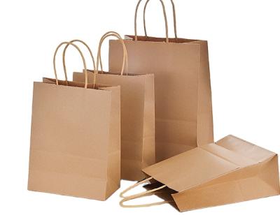 China Biodegradable Custom Printed Brown Kraft Paper Shopping Bag With Handles Cheap Price for sale