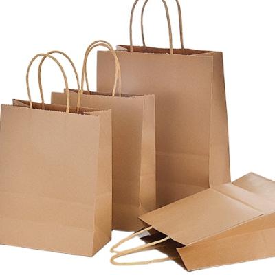 China Custom Printed Biodegradable Brown Kraft Paper Food Take Out Bags , Food Paper Bag for sale