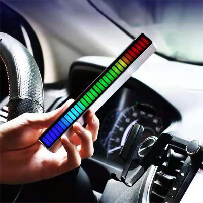 China ABS+acrylic Direct USB Type-C Power Supply Control Sound Light Car Music LED Rhythm Lamp With 32 Led 18 Colors zu verkaufen