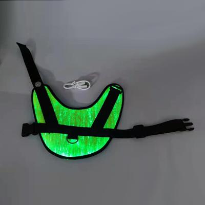 China Safety USB Rechargeable LED Lights Fiber Optic Glowing Dog Clothes Red/Green LED Vest Viable Dog Vest for sale