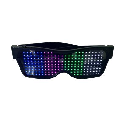 China 5 Hours DROP SHIPPING Lead Glasses APP Control Smart Full Color Display Led Pixel Light Glasses With Glow For Party for sale