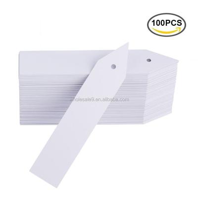 China Waterproof 100 pcs plastic plant tags for garden with hole for seed trays and pots, 4 inch for sale