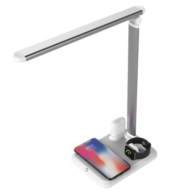 China USB High Speed ​​Adjustable Universal Wireless Charger Led Table Desk Lamp Station Foldable Wireless Charger for sale