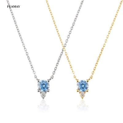 China FUAMAY CLASSIQUE Sapphire Diamond Necklace Sets Womens Blue American Silver 925 Sterling Silver Crystal Necklaces 2021 for sale