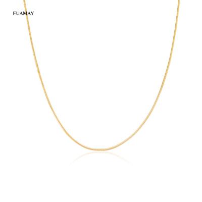 China BOHEMIA FUAMAY Gold Plated Snake Bone Chain 0.8MM 925 Sterling Silver Snake Necklace Silver For Women Men for sale