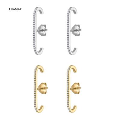 China BOHEMIA FUAMAY 18K Gold Vermeil Plated Celestial Suspender Earrings In Silver Jewelry for sale