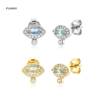 China Marquise Water Drop Diamond Cubic Zirconia Stud Earrings Woman Earring Mayor Blue Eyes Studs de por d'aretes-y-accesori BOHEMIA FUAMAY for sale