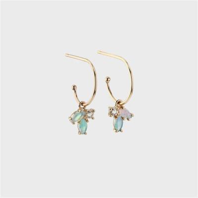 China CLASSIC Opal Diamond Hoops Earrings Handmade Opal Nymph Earrings from FUAMAY for Women 18k Gold for sale