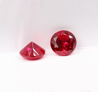 China Jewelry Making Wholesale Price 3mm-10mm Synthetic Corundum Ruby 05# Round Fine Corundum Jewelry Gemstones for sale