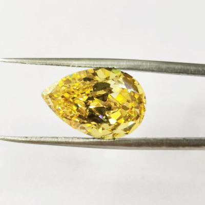 China Jewelry Making Best Price High Quality CZ Yellow Pear Synthetic Zircon Stones Jewelry Use Zircon Gemstones for sale