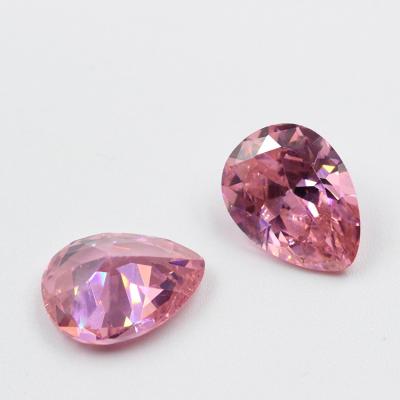 China Jewelry Making Colorful Pink Pear CZ Synthetic Zircon Stone Popular Fine Jewelry Zircon Loose Gemstones for sale