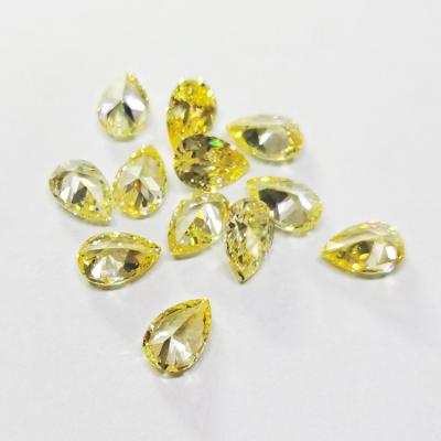 China Jewelry Making at Wholesale Price High Quality Lomen Yellow Pear Cut Synthetic Jewelry CZ Loose Gemstones Zircon Stones for sale