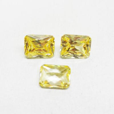 China Jewelry Making Hot Selling Product Synthetic Princess Cut Rectangle Fancy CZ Yellow Loose Gems Fine Jewelry Zircon Wholesale for sale