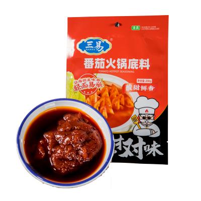 China Cooking hotpot good taste tomato hot pot soup base/nodule/SANYI soup with sour flavor for sale