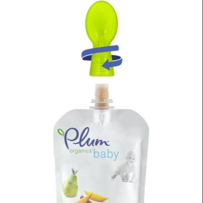 China 150ml BPA Free Snack Drinks Recyclable Customized Baby Food Spout Pouch Bag Liquid Spoon for sale