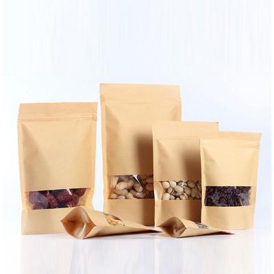 China Recyclable Customized Waterproof Resealable Zip Lock Food Kraft Paper Bag for sale