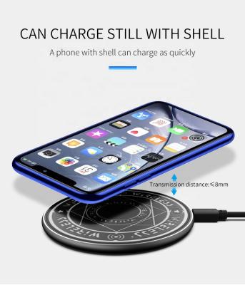 China Phone Charging Magic Circle Wireless Charger LED Light QI Protection Charging 10W Fast Charger 2020 Hot Selling Compatible For I Phone for sale