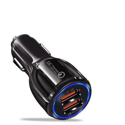 China QC3.0 Mobile Phone Car Charger For Mobile Phone USB Car Charger Quick Charge 3.0 Adapter Car Phone USB Fast Charging Charger Dual Dual Mini for sale