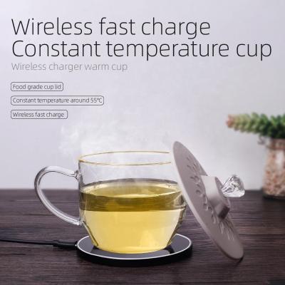 China Cup Viable Radio Tea Pad Qi Charging Wireless Fast Charger With Drinks Cup Heating Warmer Mug for sale