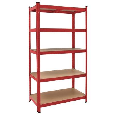 China Newest traditional boltless steel shelving units prepackaged 5 tier heavy duty boltless metal shelves for sale