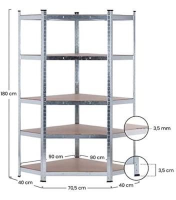 China Galvanized steel shelving viable corner 175kg per shelf for sale