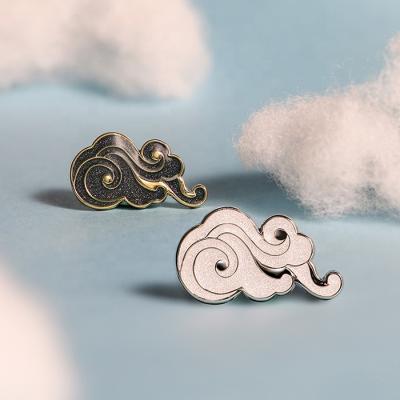 China All The World Custom Cute Clouds Glitter Hard Enamel Lapel Pin Metal Badge for sale