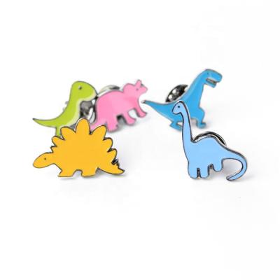 China Around The Dinosaur World Small Moq Cute Zinc Alloy Lapel Pin Custom Bag Brooch for sale