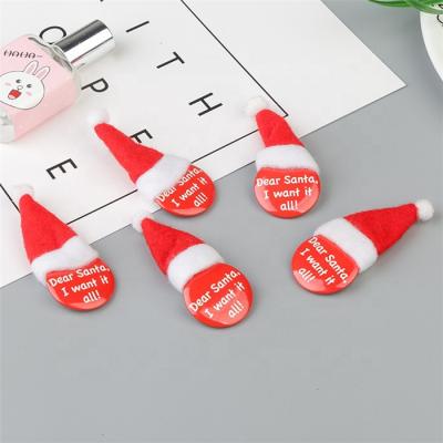 China 2021 New World Hot Sale Christmas Hat Button Pins And Badges for sale