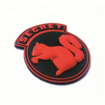 China 3D Apparel Brand PVC Squirrel Design Patch for sale