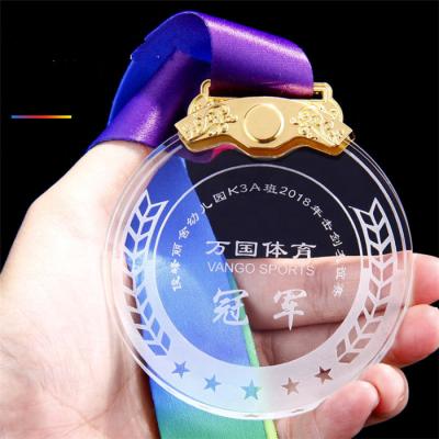 China Around The World Sport Free Custom Volleyball Crystal Medal For Student for sale