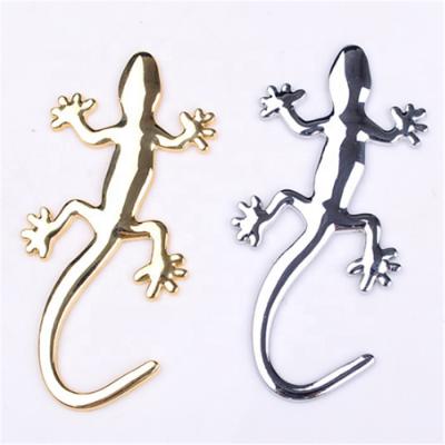 China Around The World No Mold Fee 3d Gecko Gold Silver Metal Car Symbols In Stock for sale