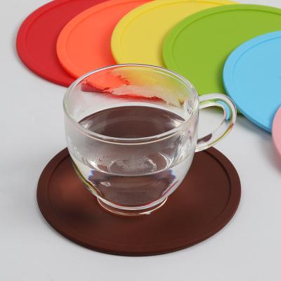 China Viable Wholesale Silicone Place Mat Round Cup Mat Tea Beverage Coaster For Beverage for sale