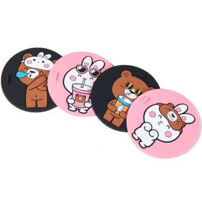 China Newest Sustainable Creative Custom PVC Rubber Mat Cartoon Car Water Coaster for sale