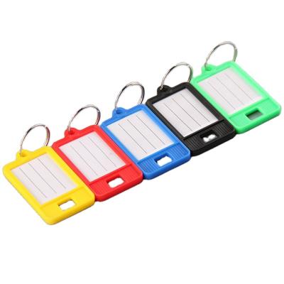 China Souvenir Plastic Key Tags With Label Window ID Luggage Tag With Split Keyring for sale