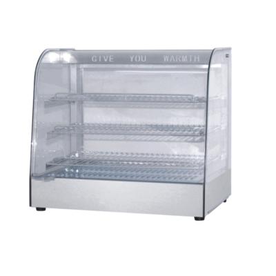 China Deli Glass Arc Food Warmer Display Shelf Fried Chicken Warmer Display Hot Transparent Electric Food Display Heater for sale