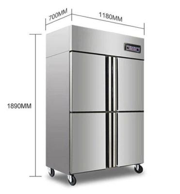 China COMPRESSOR Two or Four Doors Stainless Steel Capacity Hotel Kitchen Restaurant Commercial Vertical Refrigerated Refrigerated Freezer for sale