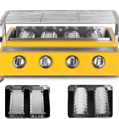 China Hot Selling High Quality Small Size Commercial Stainless Steel 4 Adjustable Head BBQ Grill LPG Charbroiler for sale