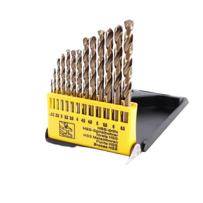 China Online Store Hot Selling 13pcs Wood Boxed Straight Shank High Speed ​​Steel Twist Drill Bits for sale