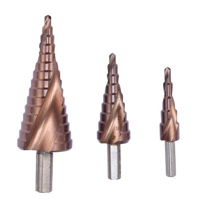 China Hot Selling Stainless Steel High Speed ​​Steel M35 Cobalt Containing Stainless Steel Spiral Groove Step Drill for sale