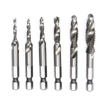 China Hot sale customization hss4241 4341 iron 6542 inch size 6pcs high speed steel multifunctional tap drill bits for sale