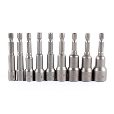 China Hot Sale 40Cr Factory Socket Hexagonal Magnetic Drill Bits 65mm Sleeve Sandblasting for sale