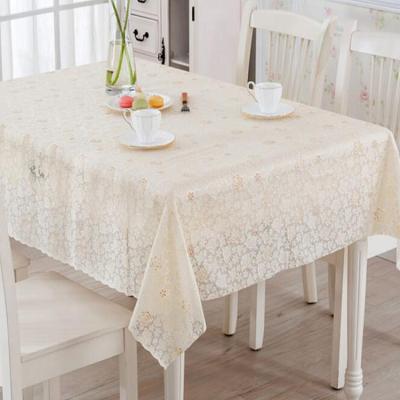 China PVC waterproof lace with color tablecloth roll color lace tablecloth factory for sale