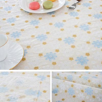 China Waterproof Suitable Price High Quality Printed Plastic Embroidered Table Cloth Fabric for sale