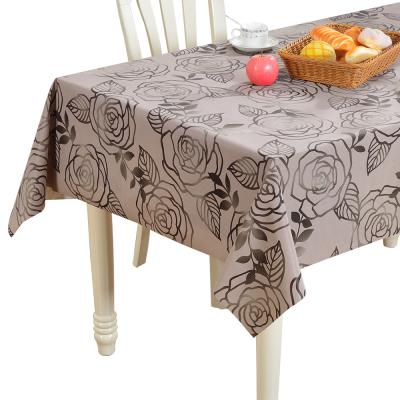 China Vintage yellow and gray pvc tablecloth yellow and gray pvc waterproof pvc tablecloth for sale