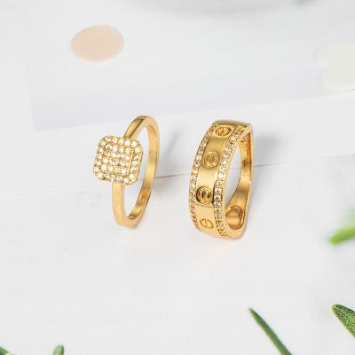 China High Quality Handcrafted Jewelry FASHIONABLE Ring Simple Style Couple Ring by JH for Lovers 22K Gold Plated Ring for sale