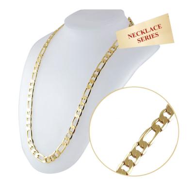 China JH FASHIONABLE Wholesale Custom Gold Plated Stainless Steel Figaro Chain Necklace for sale