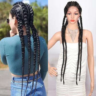 China Unprocessed Brazilian Braid Wigs Hair Lace Wigs , Cuticle Aligned Braided Hair Wigs for sale